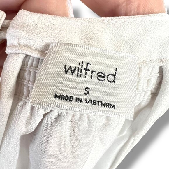 Wilfred Aritzia Patrice Halter Cut Out Tie Back Crop Top Ivory Size Small - Picture 8 of 12